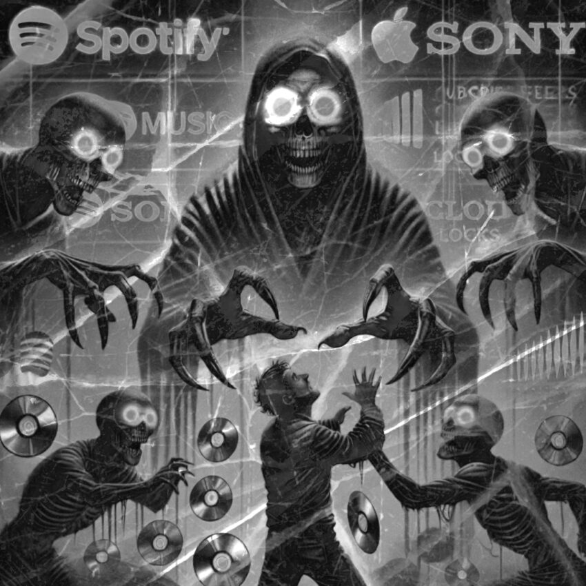 Malvados monstruos suscripciones robando discos físicos de un hombre
